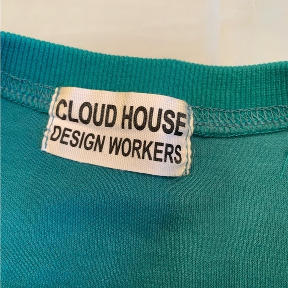 🧀 Vintage Cloud House Design Workers CHEEZ-IT Teal  T-shirt 🧀 - Picture 8 of 11